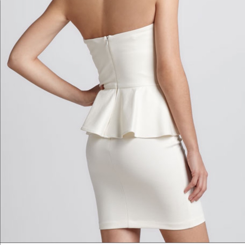 Amanda Uprichard Strapless Ponte Peplum Dress - Picture 2 of 5